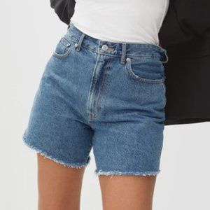 Everlane A-Line Denim Short in Medium Indigo